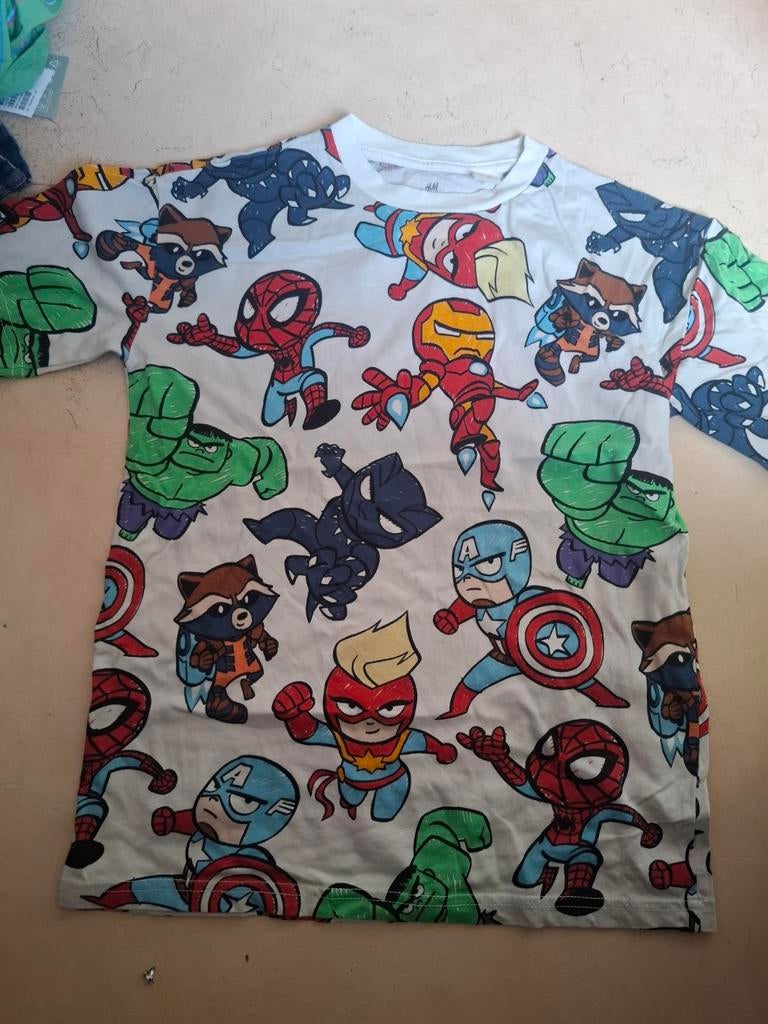 Marvel shirt H&M maat 134-140, Jongen of Meisje, H&M, Ophalen of Verzenden, Zo goed als nieuw