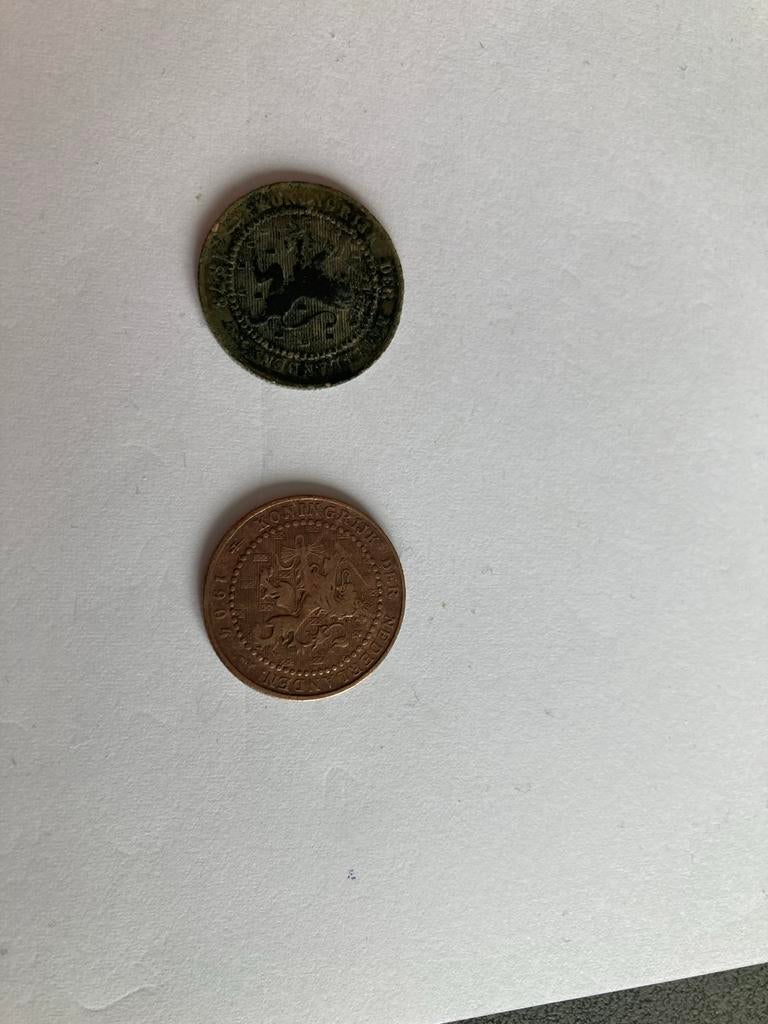 1 cent munten uit 1904 en 1878, Postzegels en Munten, Munten | Nederland, Ophalen of Verzenden, Koningin Wilhelmina, 1 cent, Losse munt
