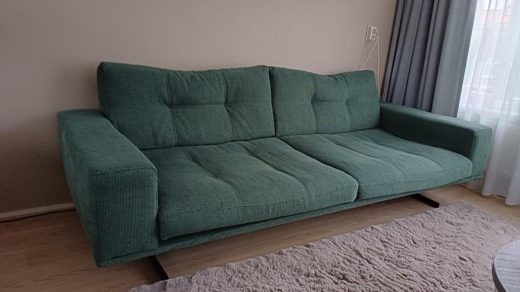 Urban loungebank groen, Ophalen, Gebruikt, Rechte bank, Stof