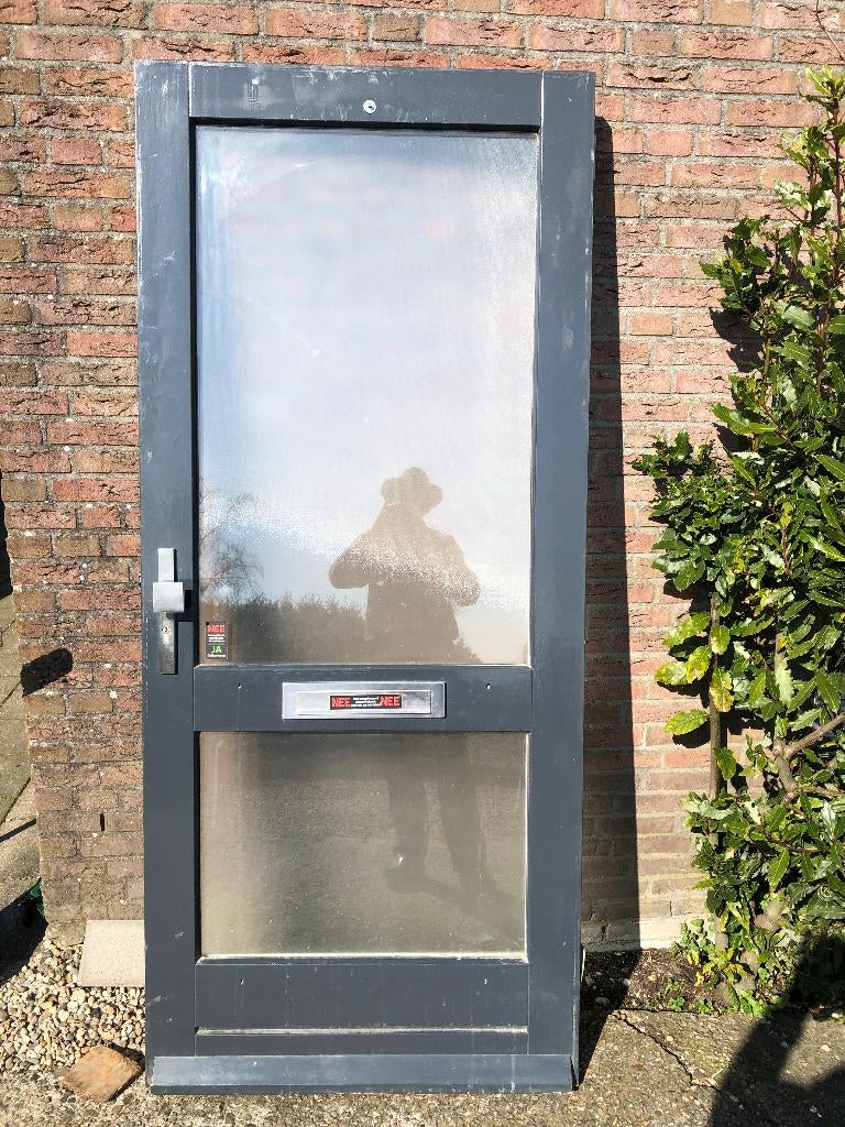 | Hardhouten voordeur| buitendeur| isolatieglas| 211,5X92,5|, Ophalen, Gebruikt, 80 tot 100 cm, Buitendeur