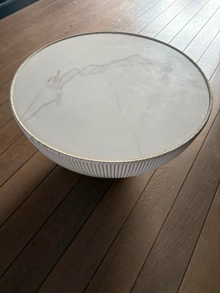 Salontafel met marmeren blad 70 cm, Overige materialen, Gebruikt, 100 tot 150 cm, Rond