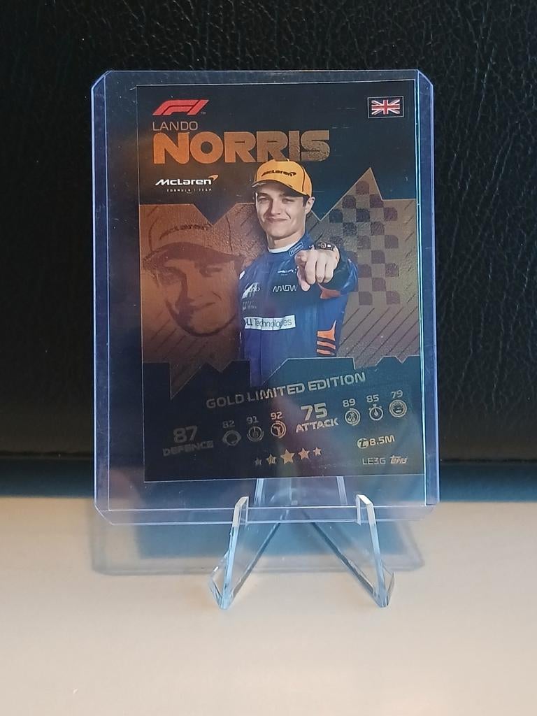 Lando Norris Gold Limited Edition Topps Turbo Attax 2021, Ophalen of Verzenden, Zo goed als nieuw, Losse kaart, Foil