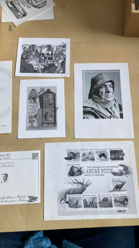 België, 31 stuks zwart-wit blaadjes 1020 B, Verzenden