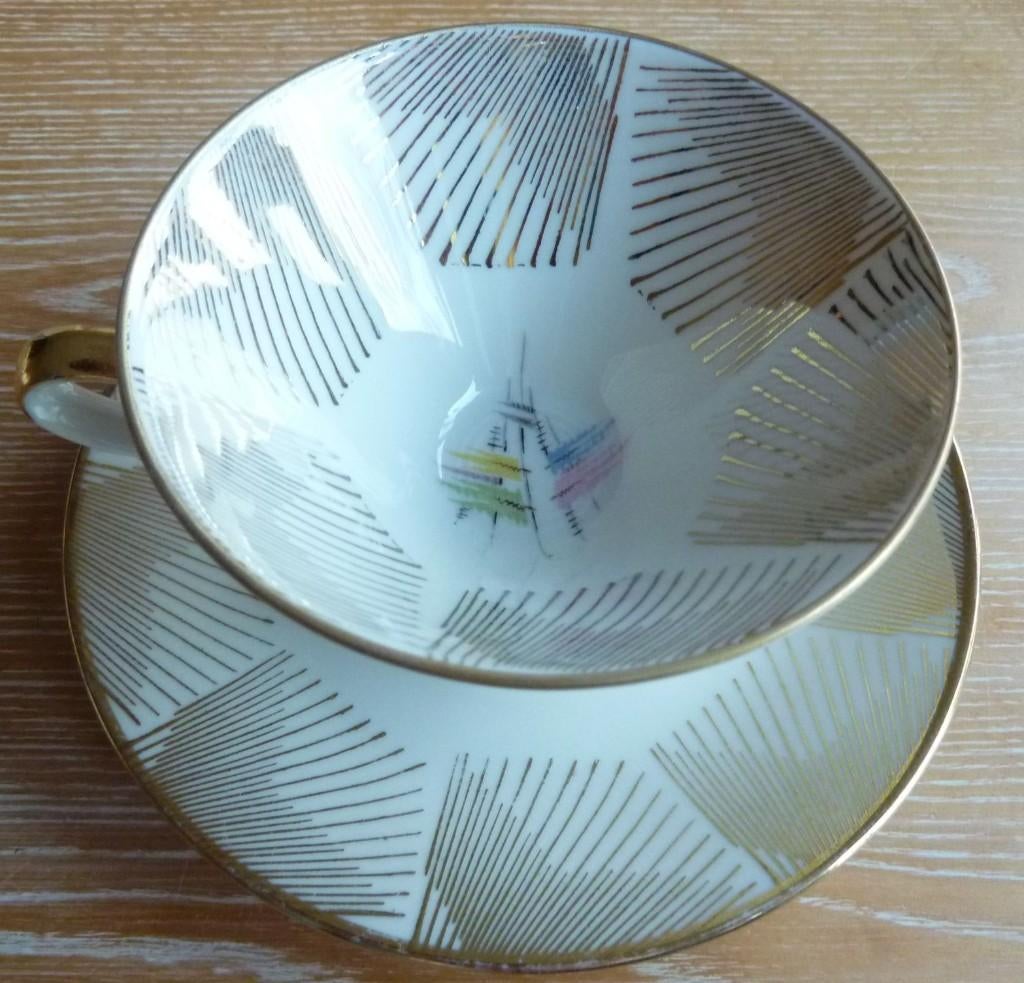 2x (thee)kop met schotel uit de jaren 30., Ophalen