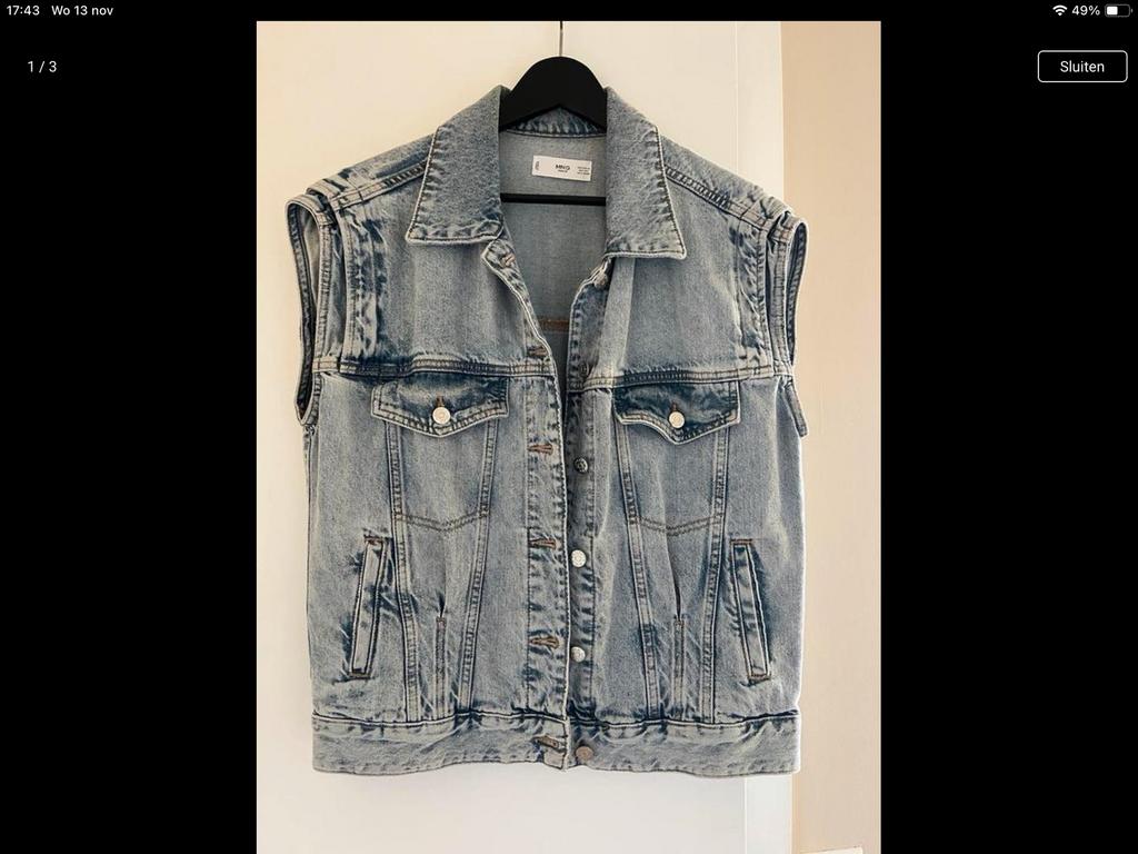 Mango waistcoat maat XS, Kleding | Dames, Verzenden, Zo goed als nieuw, Maat 34 (XS) of kleiner, Blauw