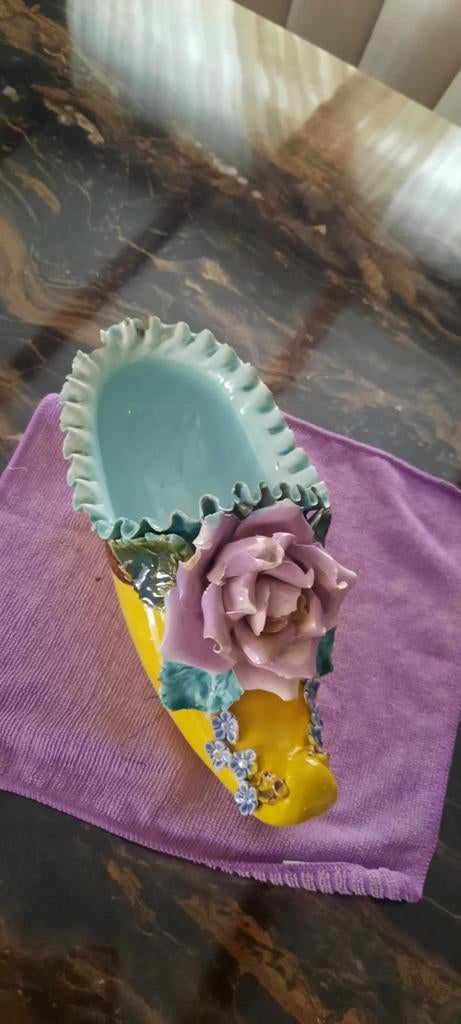 Antieke majolica klomp uit opoe.s woonwagen, Antiek en Kunst, Ophalen of Verzenden