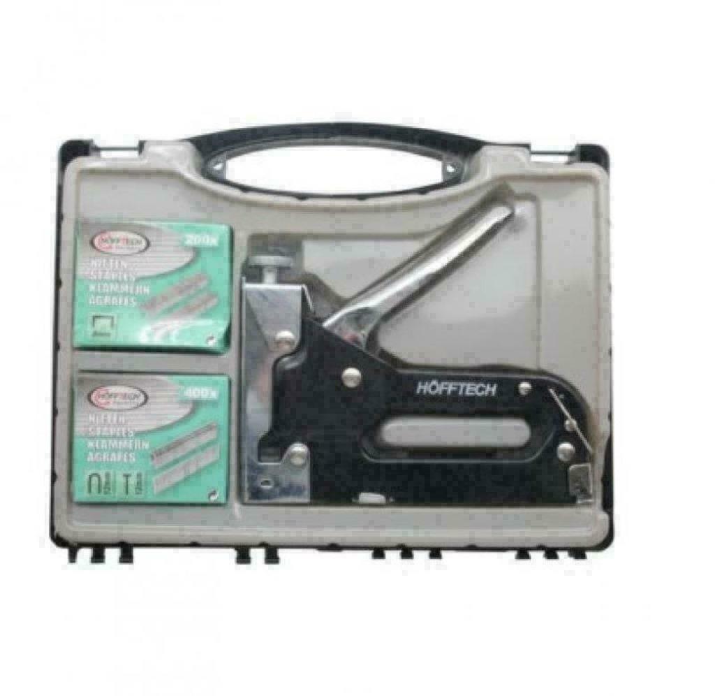 HOFFTECH ZWARE HANDTACKER IN KUNSTSTOF KOFFER  Degelijke zwa, Ophalen of Verzenden, Nieuw, Overige typen