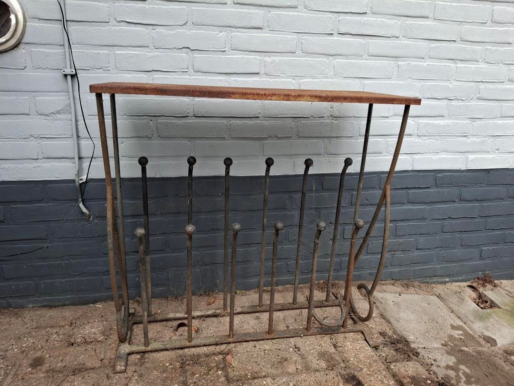 Robuust ijzeren laarzenrek met blad, Huis en Inrichting, Ophalen of Verzenden, Gebruikt
