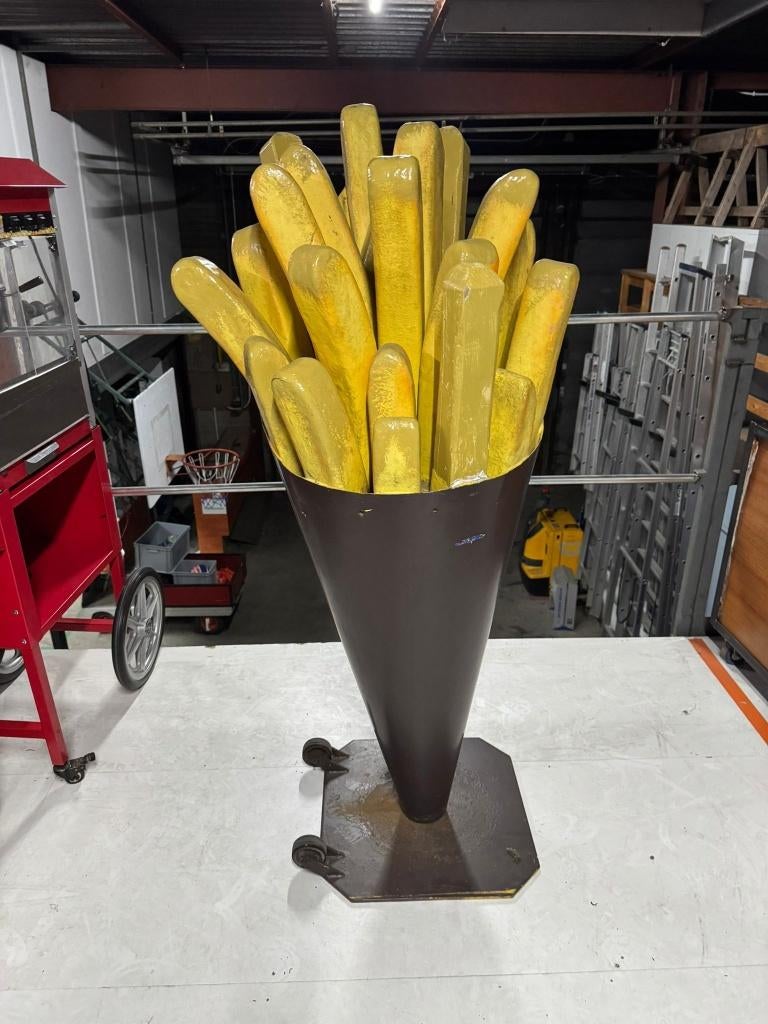 Decoratie puntzak friet polyester, Ophalen, Gebruikt, Reclamebord