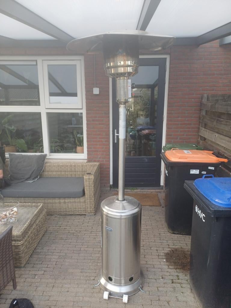 Terrasstraler op Gas incl volle gasfles - THG 14000 RVS, Tuin en Terras, Terrasverwarmers, Waterbestendig, Ophalen of Verzenden