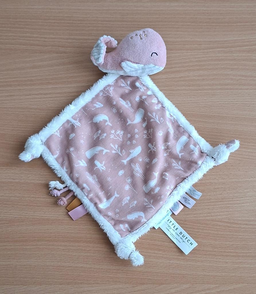 Knuffeldoekje, Knuffel van Little Dutch, Walvis Roze, Vis, Kinderen en Baby's, Speelgoed | Knuffels en Pluche, Little Dutch, Overige typen