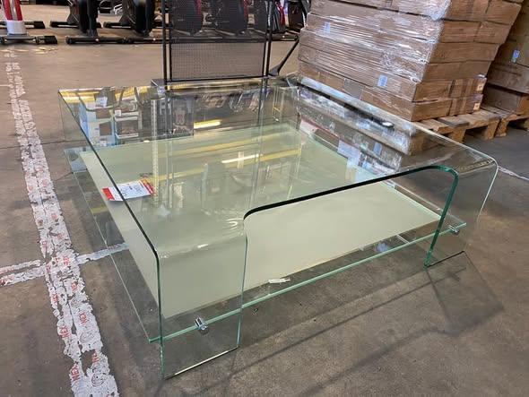 Mooie moderne glazentafel, Ophalen, 100 tot 150 cm, -, -