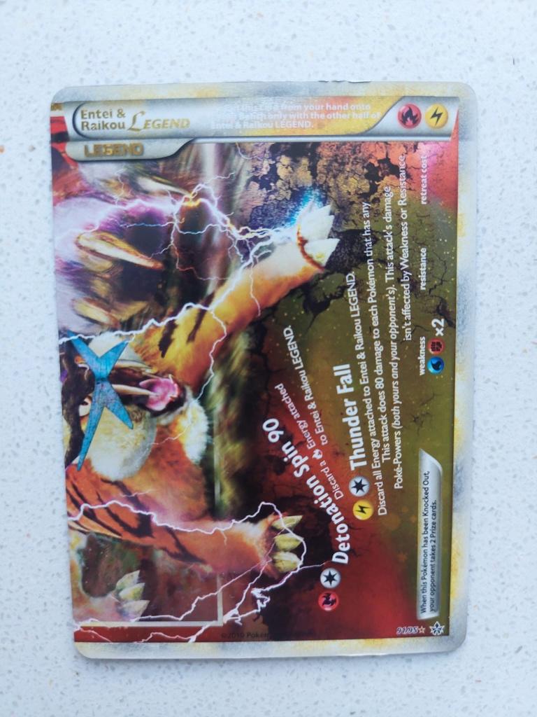 Entei en Raikou legend holo 91/95 2010 HS-Unleased, Ophalen of Verzenden, Gebruikt