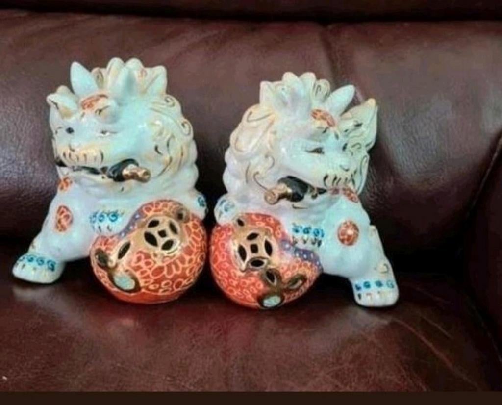 Foo dogs, in porselein, Ophalen of Verzenden, Zo goed als nieuw, Dier