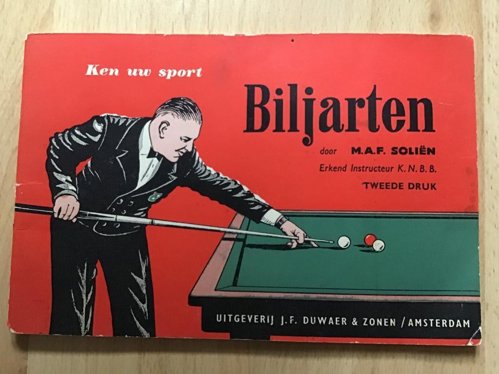 biljarten, Boeken, Gelezen, M.A.F. Soliën, Ophalen of Verzenden, Balsport