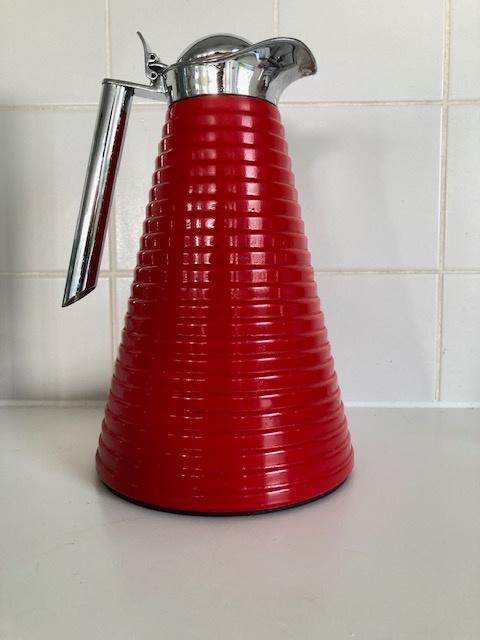 Alfi design thermoskan, rood metaal, Ophalen of Verzenden, Gebruikt