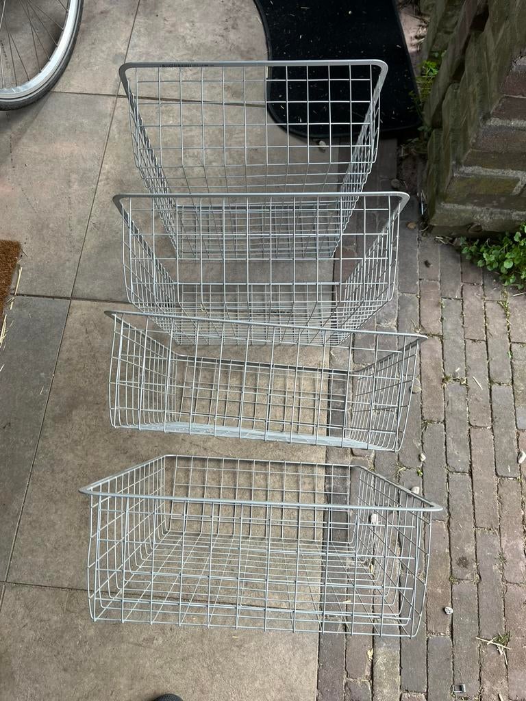 4 ikea draadmanden 41x52,5, Ophalen, Zo goed als nieuw, Rechthoekig, Riet