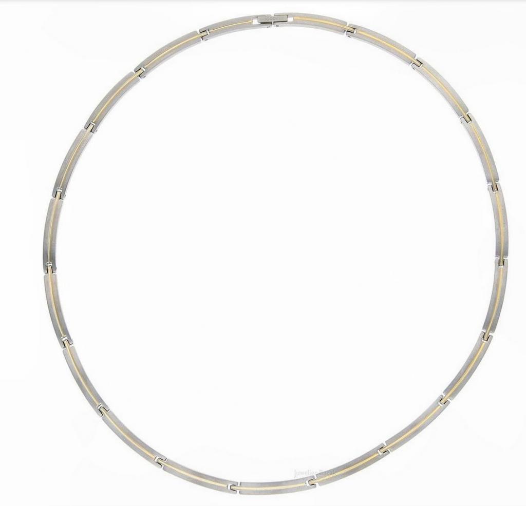 Boccia titanium ketting 08020-02 met gouden streepje, Ophalen of Verzenden, Zo goed als nieuw, Overige materialen