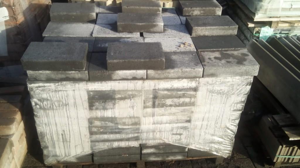 Betontegel antraciet/grijs 20x30x6 strak 13 m2, Ophalen, Zo goed als nieuw, 10 m² of meer, Beton