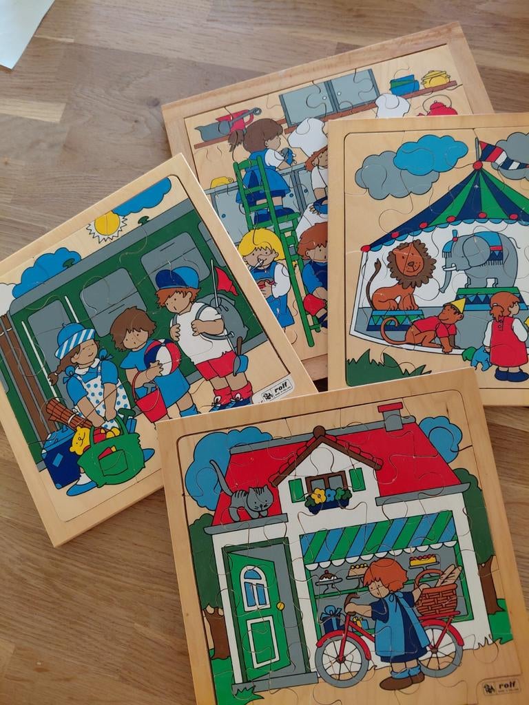 Prachtige set houten puzzels, Ophalen of Verzenden, 10 tot 50 stukjes, Zo goed als nieuw