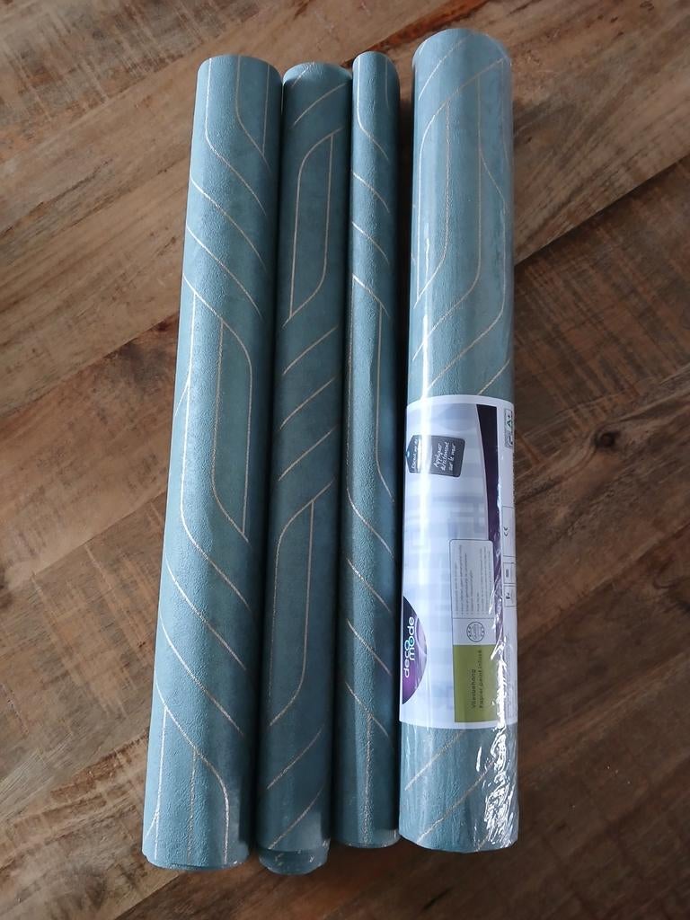 Behang groen goud, Ophalen of Verzenden, Minder dan 10 m², Groen