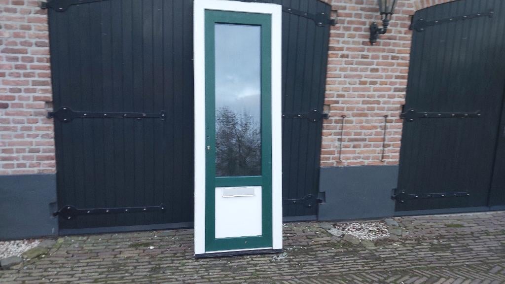 kunststof deuren  met kozijn, Gebruikt, 80 tot 100 cm, Ophalen of Verzenden, Buitendeur