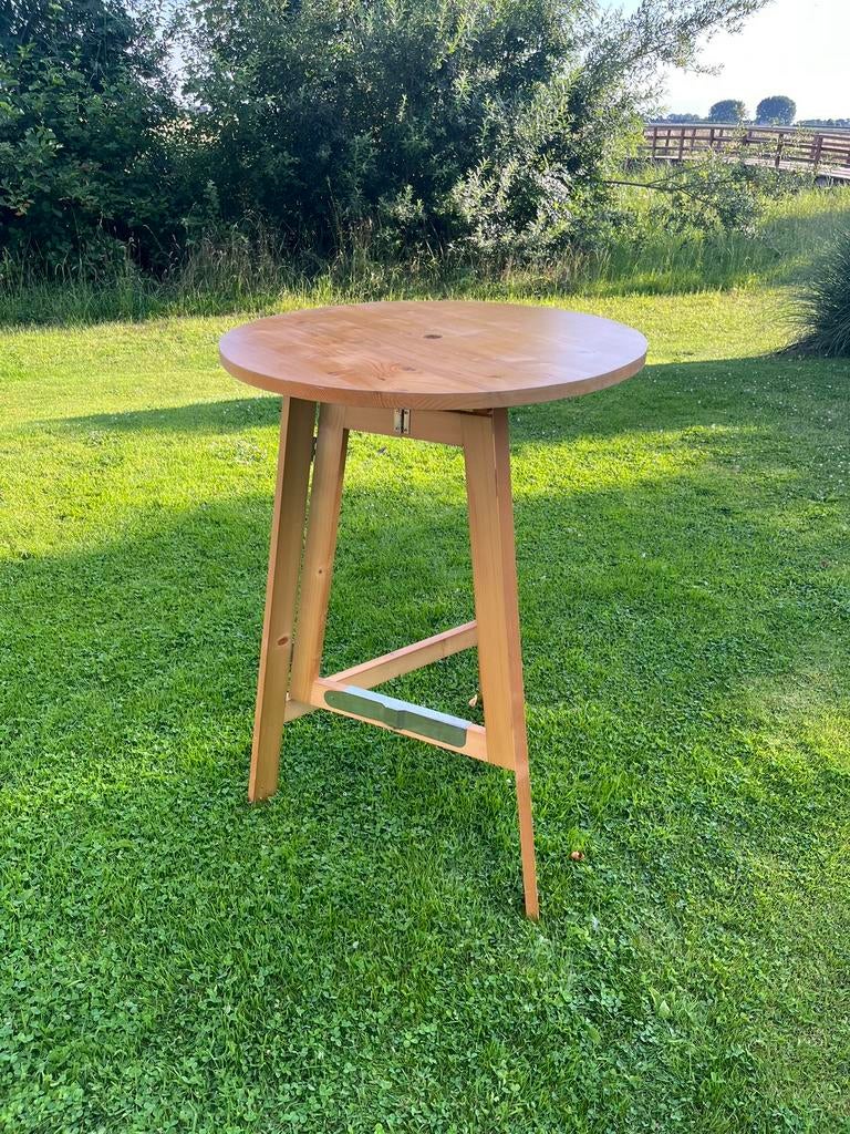 4 x houten statafel (TE HUUR), Ophalen of Verzenden, Zo goed als nieuw