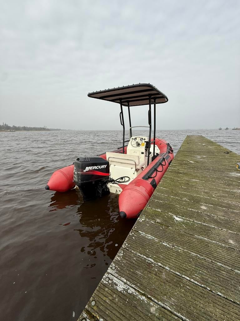 Console rib T-top geïntegreerde tank + trailer, Watersport en Boten, Ophalen, Gebruikt, 70 tot 120 pk, 3 tot 6 meter