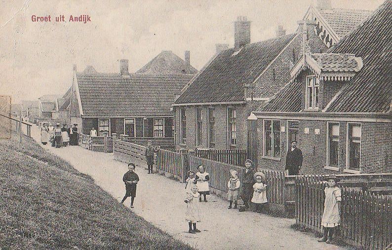 Kaart 015 Andijk West (Bakkershoek) Groet uit Andijk, Ophalen of Verzenden, 1920 tot 1940, Gelopen, Noord-Holland