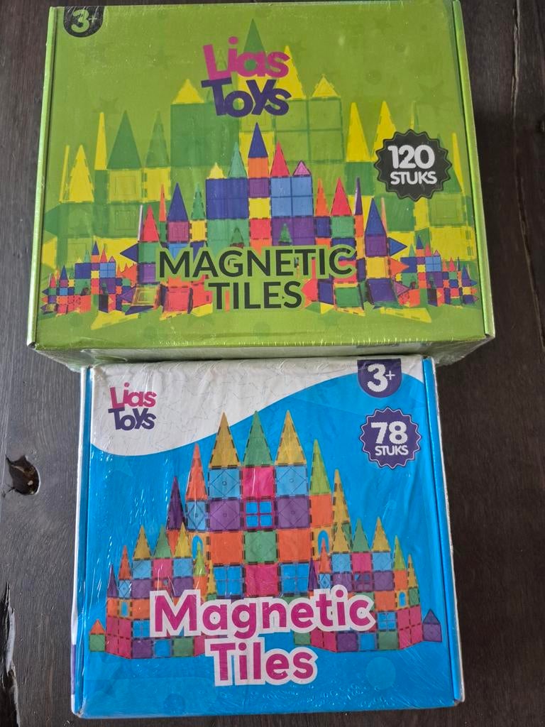 Magnetic Tiles 120 + 78 stuks, Overige merken, ., Nieuw, Ophalen of Verzenden