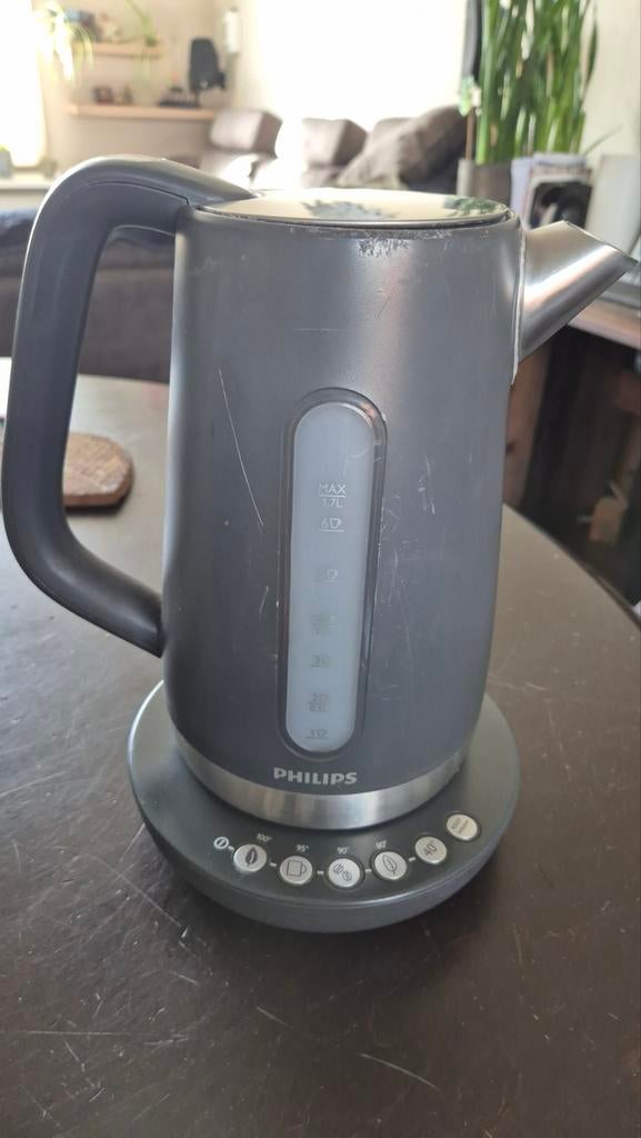 Philips waterkoker met warmhoud en temperatuur optie, 1 tot 2 liter, Ophalen, Gebruikt, Rvs