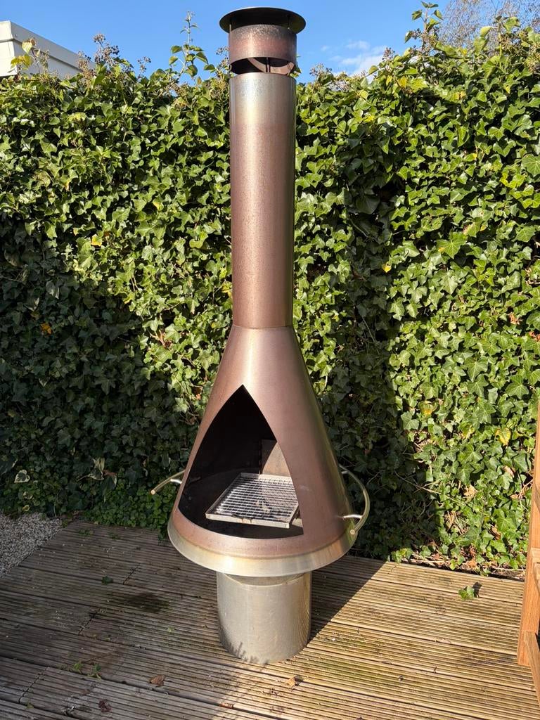 RVS buitenhaard, Tuin en Terras, Barbecue-accessoires, Ophalen, Gebruikt