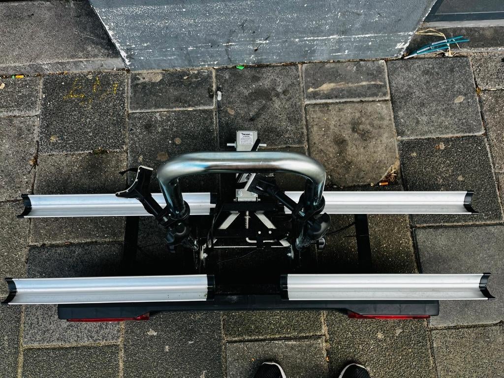 Fietsdrager voor 2 electrische fietsen Twinny load e-BASE, Ophalen, Gebruikt, 2 fietsen, Trekhaakdrager