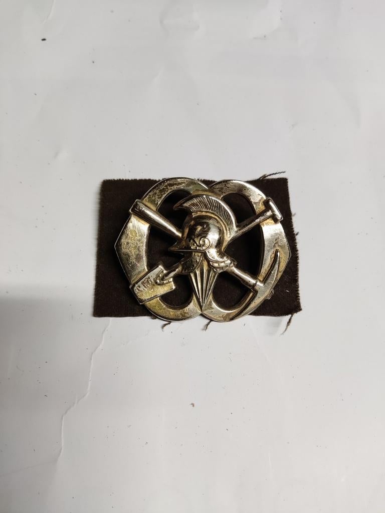 Baretembleem Genie Pioniers., Verzamelen, Militaria | Algemeen, Ophalen of Verzenden, Landmacht, Nederland, Embleem of Badge