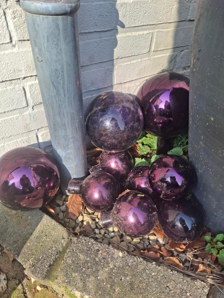 Tuindecoratie – grote paarse sierballen, Tuin en Terras, Ophalen, Gebruikt