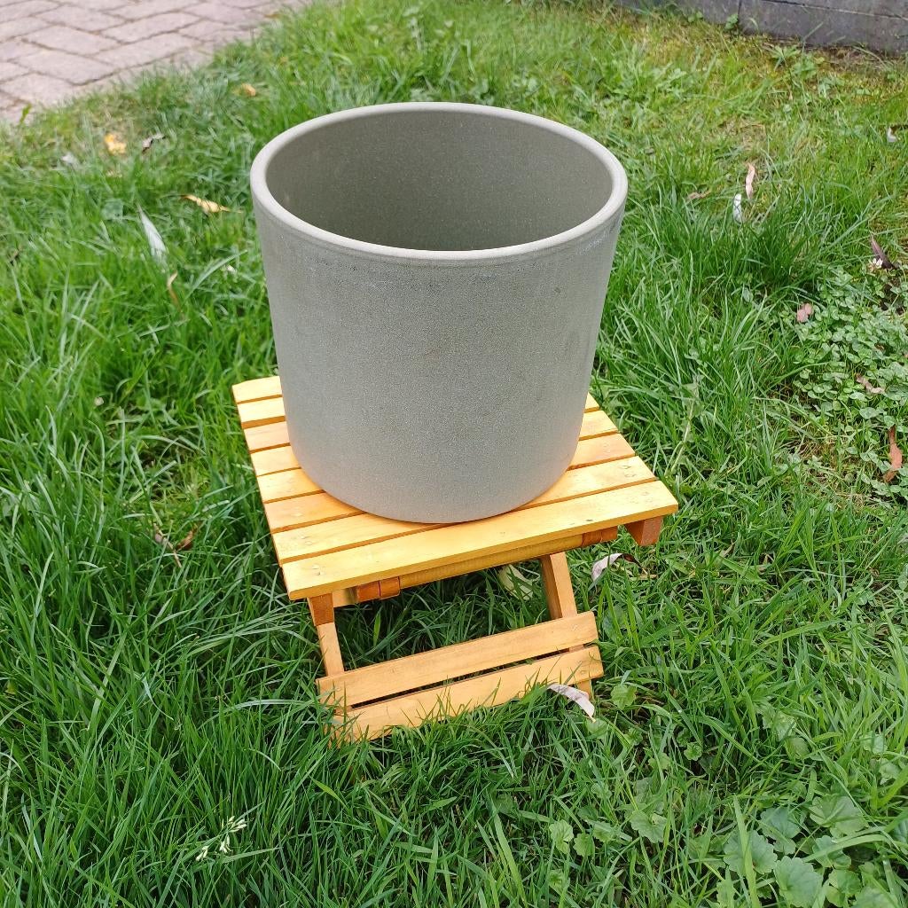 Groene bloempot Mica Decorations, Tuin en Terras, Bloempotten, Gebruikt, Aardewerk, Binnen, Minder dan 40 cm, Minder dan 25 cm