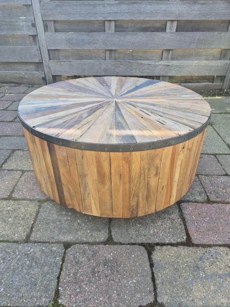 Salontafel hout/rond, Ophalen, 50 tot 100 cm, Rond, 50 tot 100 cm