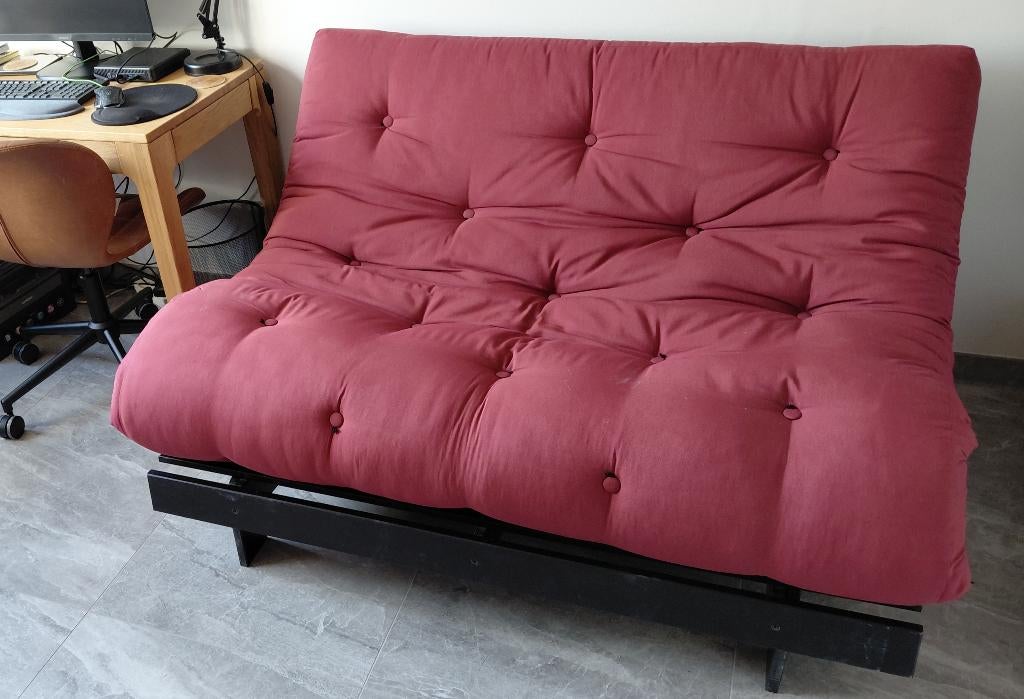 Karup Design - bordeauxrood - als bed 140 x 200, Ophalen, Gebruikt, Tweepersoons, 140 cm