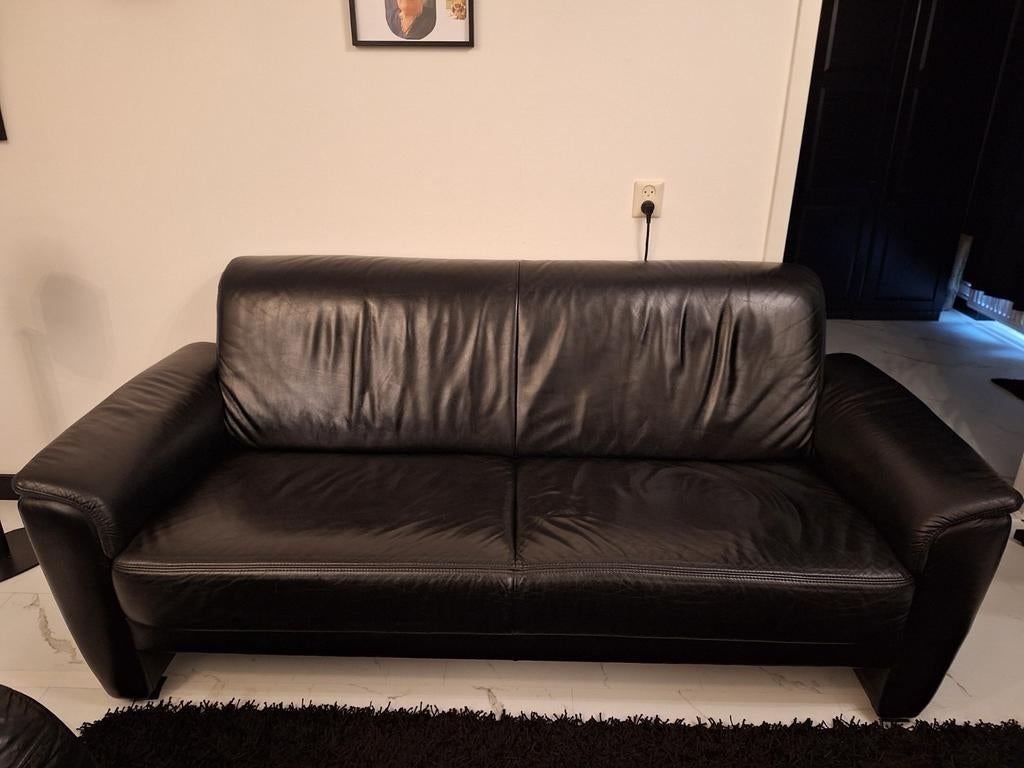 Leren bankstel  ., Huis en Inrichting, Ophalen, Gebruikt, 75 tot 100 cm