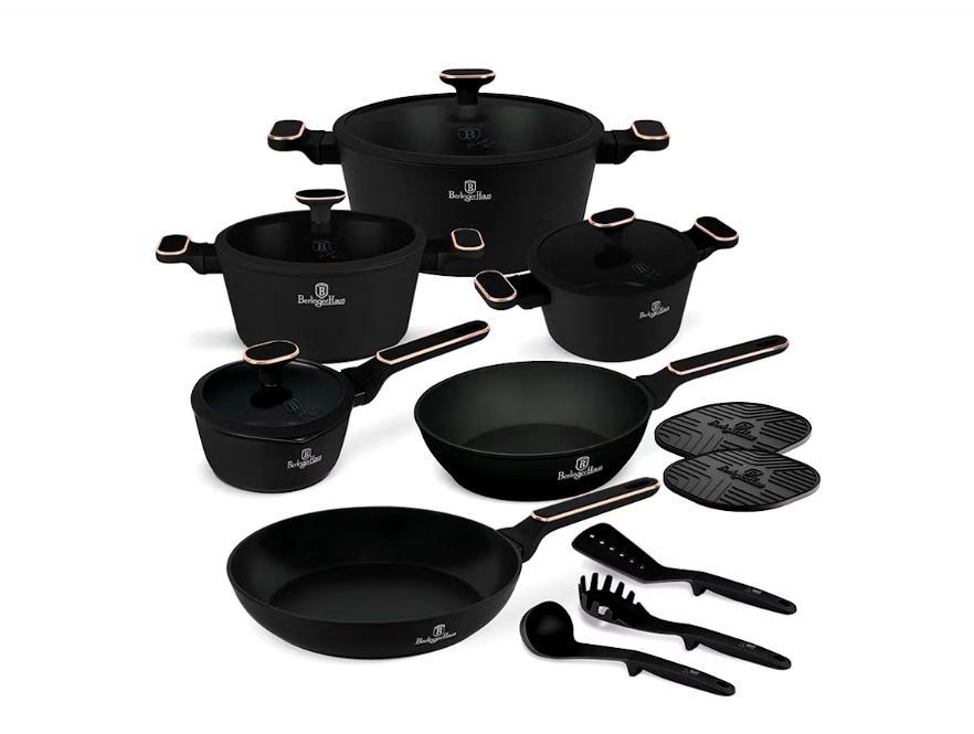 15 Delige Pannenset van Berlinger Haus, Ophalen of Verzenden, Nieuw, Rvs, Pannenset