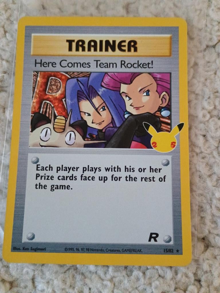 Here comes team rocket holo 25 - 15/82, Ophalen of Verzenden, Zo goed als nieuw, Losse kaart, Foil