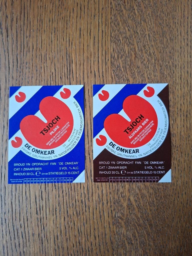 2 x Tsjoch bier etiket Friesland, ongebruikt, Verzamelen, Biermerken, Ophalen of Verzenden, Nieuw, Overige typen, Overige merken