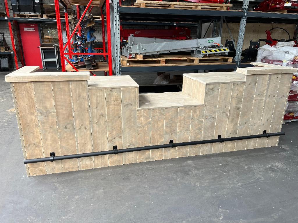 Toonbank, receptiebalie L-model van steigerhout maatwerk, Ophalen