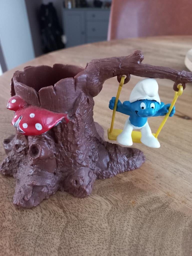 Zeldzame Smurf op schommel, Verzenden, Zo goed als nieuw
