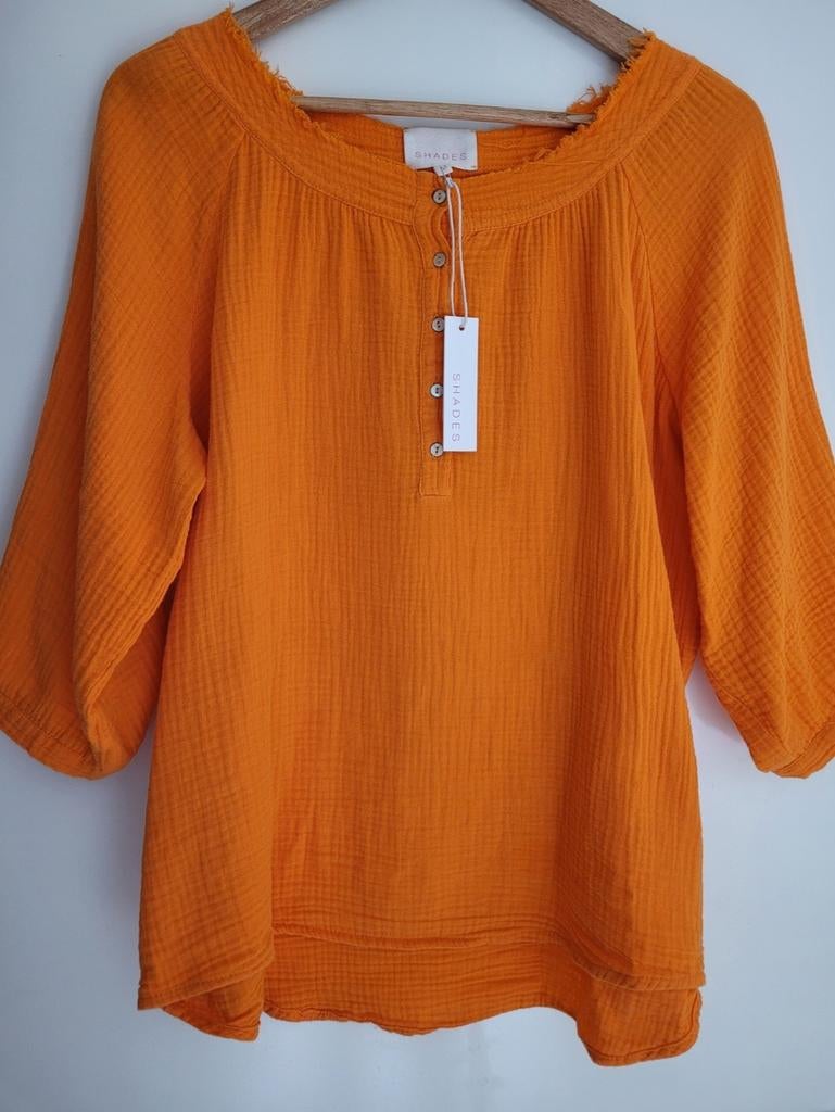 Schades Antwerp / Ganni dames blouse oranje m, Ophalen of Verzenden, Zo goed als nieuw, Oranje