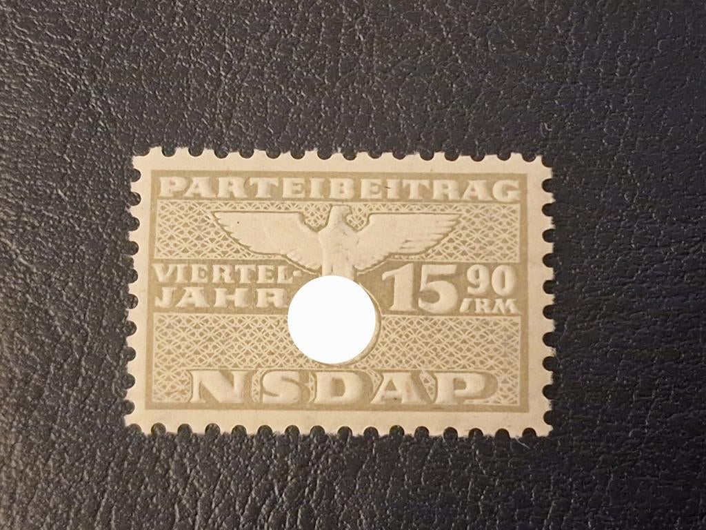 NSDAP contributiezegel Duitsland, Verzamelen, Militaria | Tweede Wereldoorlog, Ophalen of Verzenden, Duitsland, Embleem of Badge