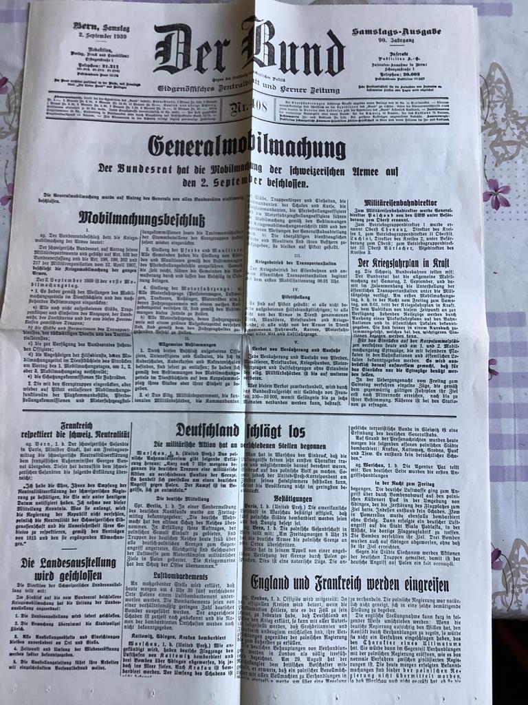 Krant Der Bund., Verzamelen, Ophalen of Verzenden
