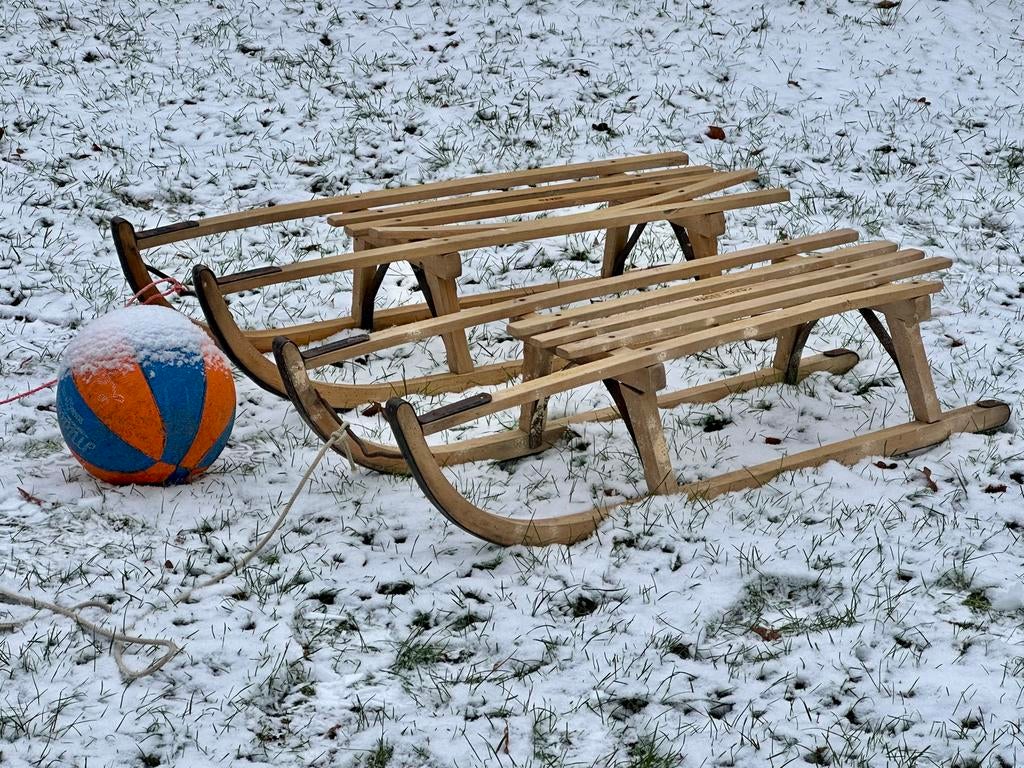 Houten slee vintage Hadee Davos x2, Ophalen, Gebruikt