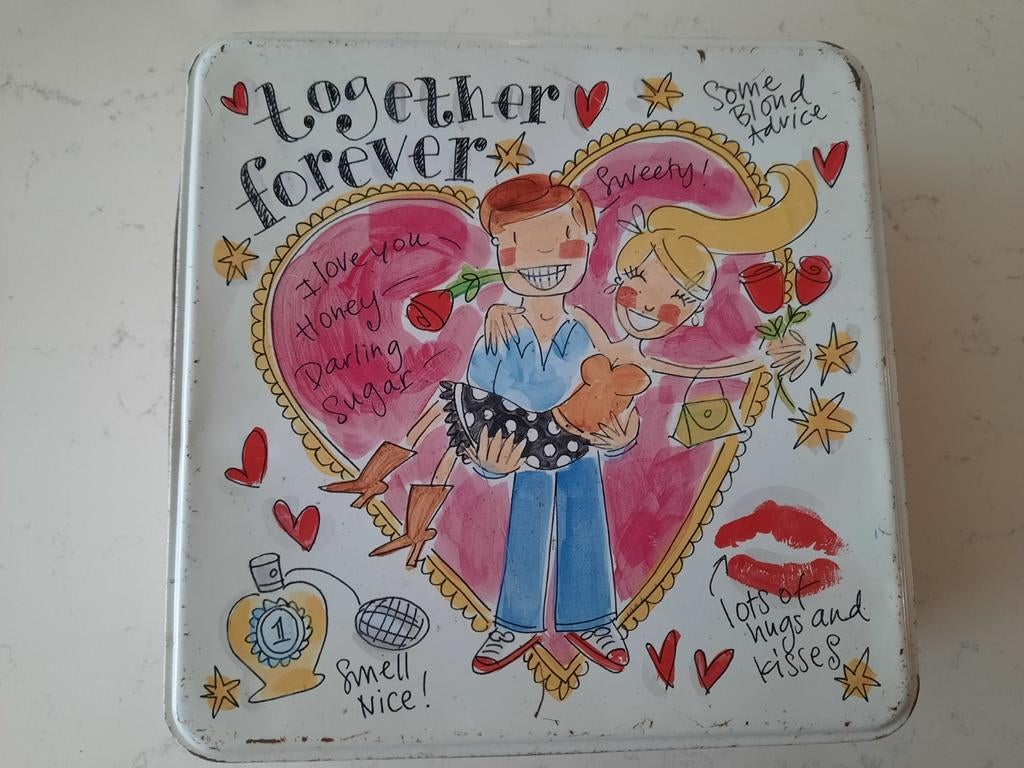 Blond: leuke gebruikte koektrommel together forever, Ophalen, Overige materialen, Gebruikt, Blond Amsterdam