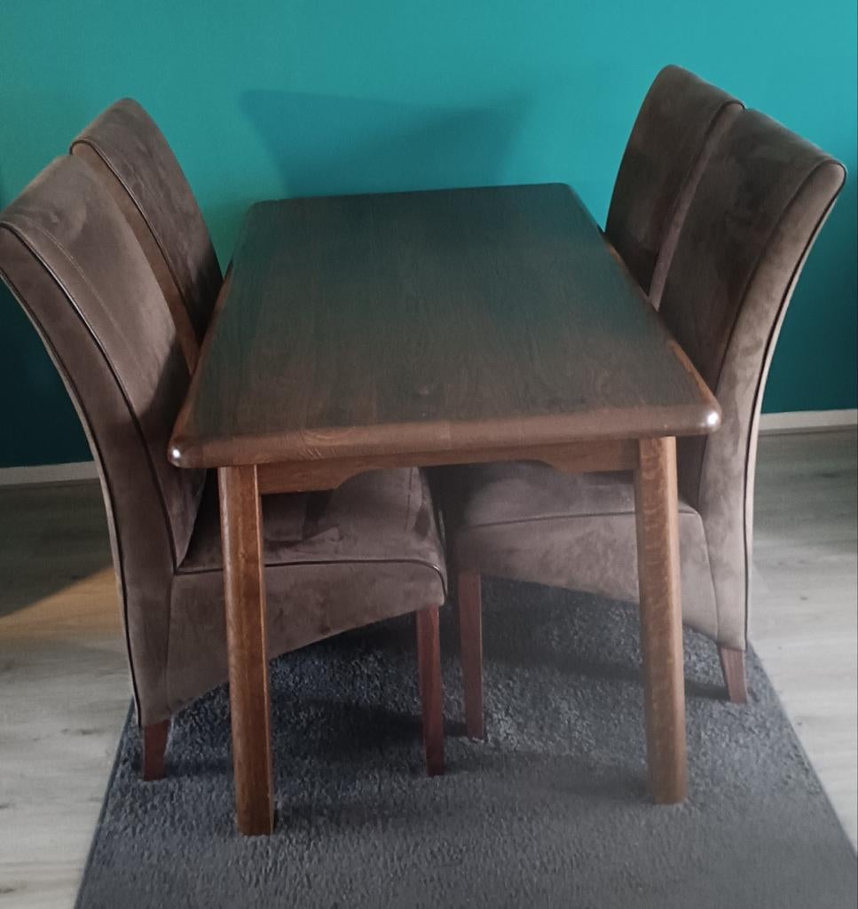 Eethoek eiken, Huis en Inrichting, Ophalen, Gebruikt, 4 tot 6 stoelen